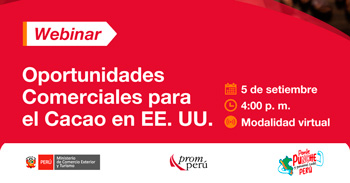 Webinar online "Oportunidades Comerciales para el Cacao en EE. UU." del PROMPERÚ