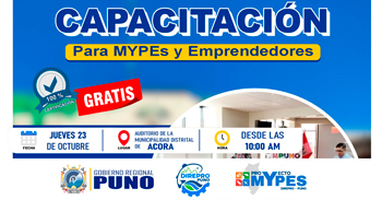  Capacitación presencial "Sistema de Producción Culinaria" de la Direpro Puno 