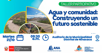  Capacitación online gratis "Agua y comunidad: Construyendo un futuro sostenible" del Gobierno Regional Pasco