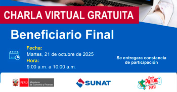 Charla online gratis "Beneficiario final" de la SUNAT