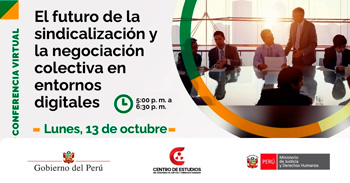 Conferencia online "El futuro de la sindicalización y la negociación colectiva en entornos digitales" 
