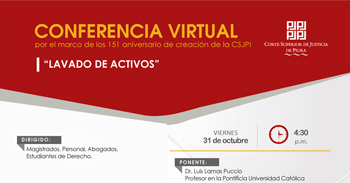  Conferencia online "Lavado de Activos"" de la Corte Superior de Justicia de Piura