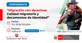 Conferencia online "Migración con derechos: Calidad migratoria y documentos de identidad" del MIDIS