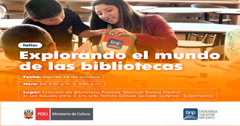  Taller presencial gratis "Explorando el mundo de las bibliotecas" de la BNP