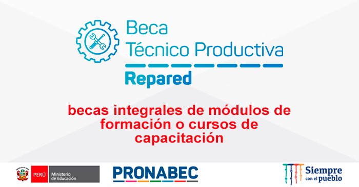 Beca Técnico Productiva Repared - Convocatoria 2024 Pronabec