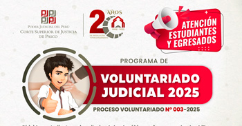 Programa de Voluntariado de la Corte Superior de Justicia de Pasco