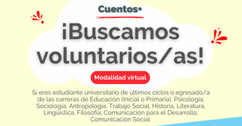 Voluntariado de Acompañamiento para CUENTOS+ - Convocatoria Enseña Perú