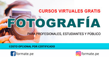 Cursos virtuales gratis de Fotografía para profesionales, estudiantes y público en general